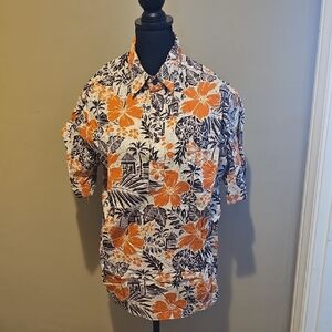 Men's Orange Hawaiin Shirt - Size Large - Reyn Spooner